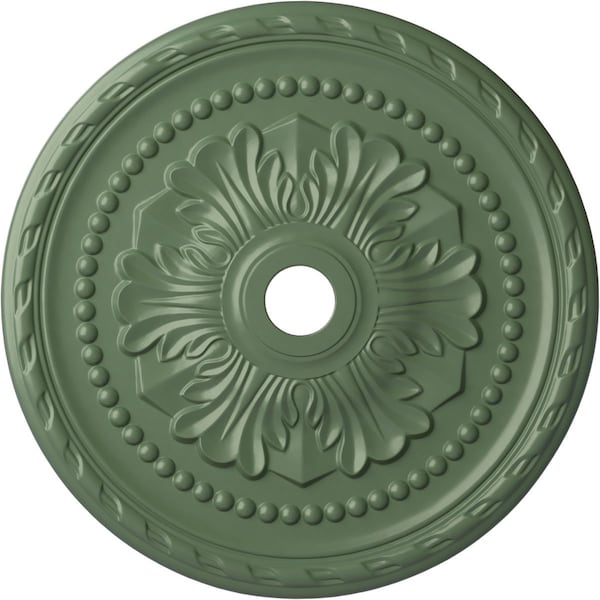 Ekena Millwork Palmetto Ceiling Medallion (Canopies up to 7 5/8"), 31 1/2"OD x 3 5/8"ID x 1 3/4"P, Athenian Green CM31PMAGF - main